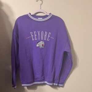 Purple Disney Winnie the Pooh Eeyore Sweater sz M Patch / Embroidered